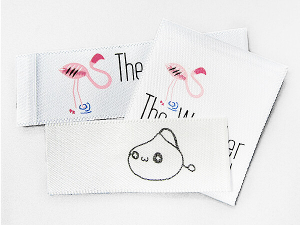 Rotary Print Labels in White Base Cloths
